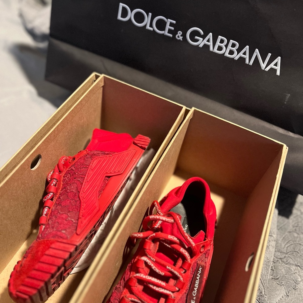 New In Box Dolce & Gabbana Vibrant Red Athletic Shoes